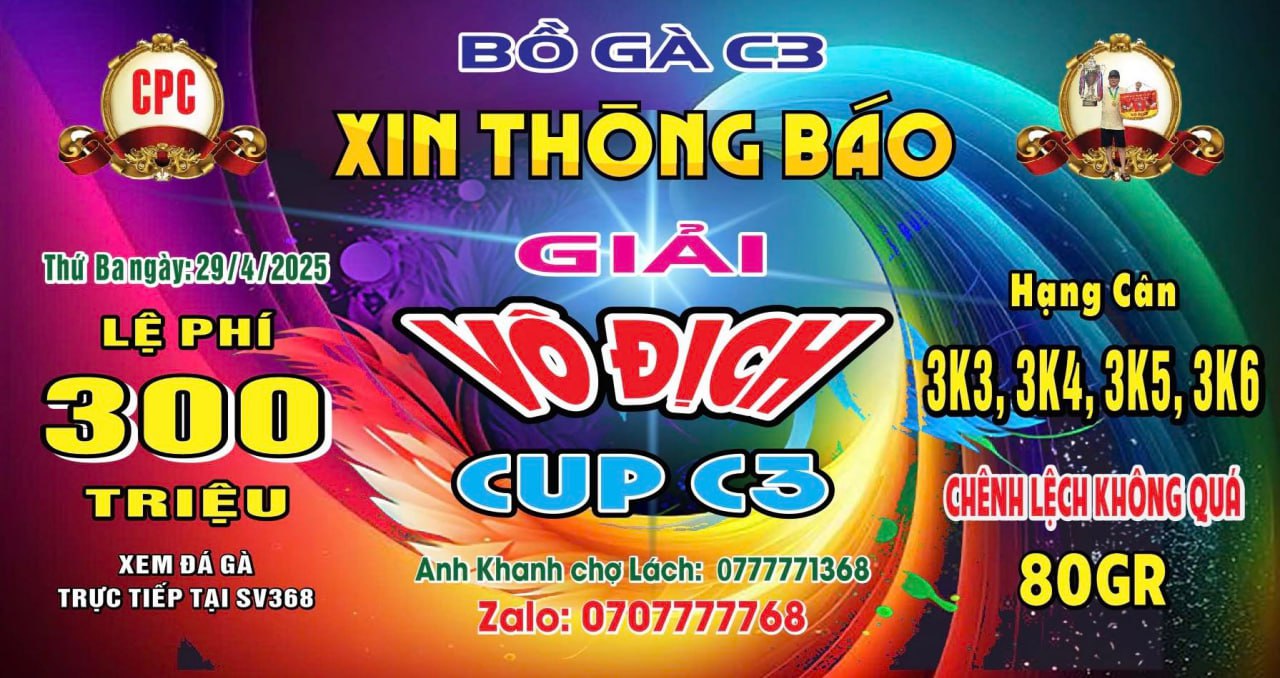 Giải CPC3 Thông Báo Giải Ngày 29/04/2025 Tại Casino Cpc giải cpc3