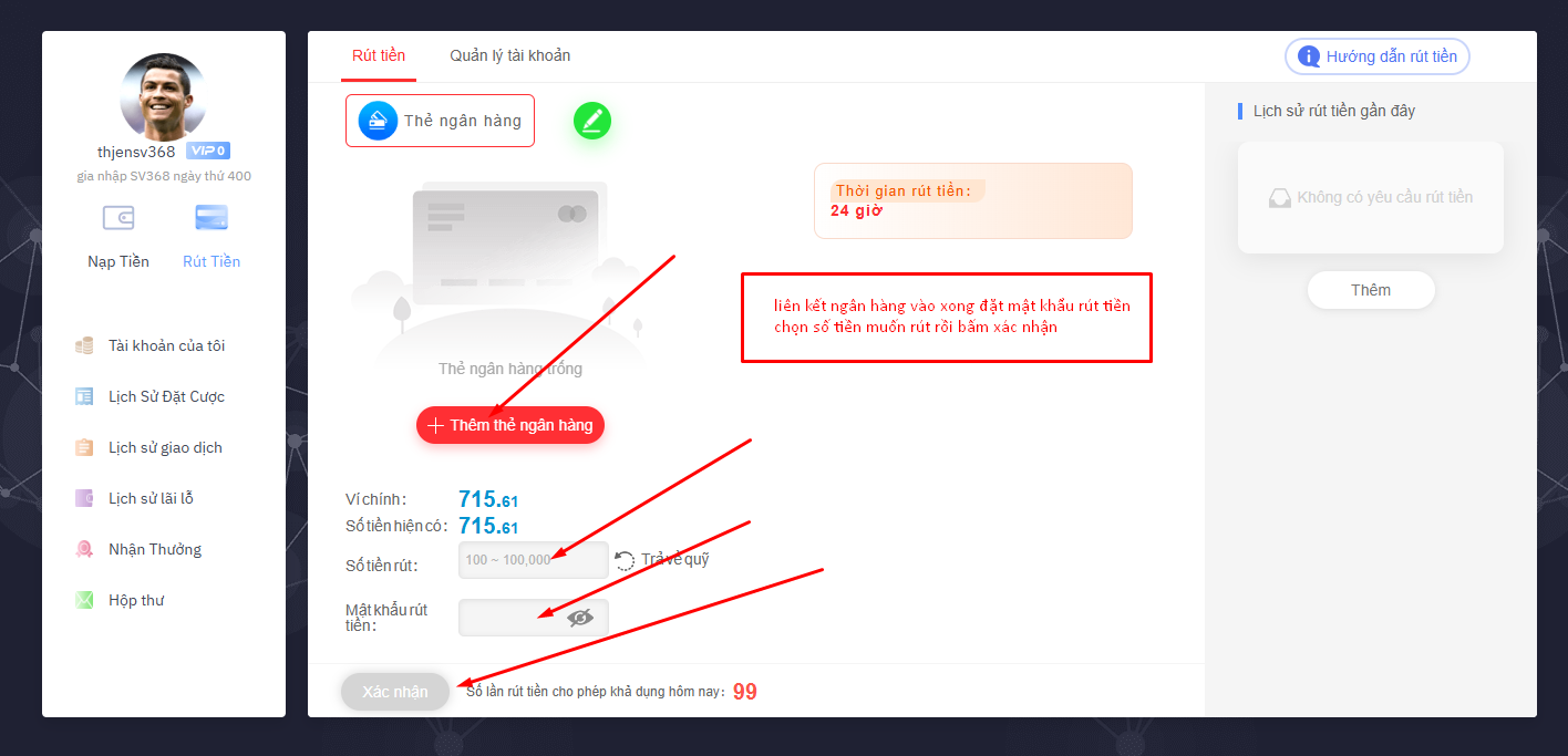 Nạp Tiền, Rút Tiền Tại Gaphi368 - Hướng Dẫn Từng Chi Tiết cách rút tiền tại gaphi368