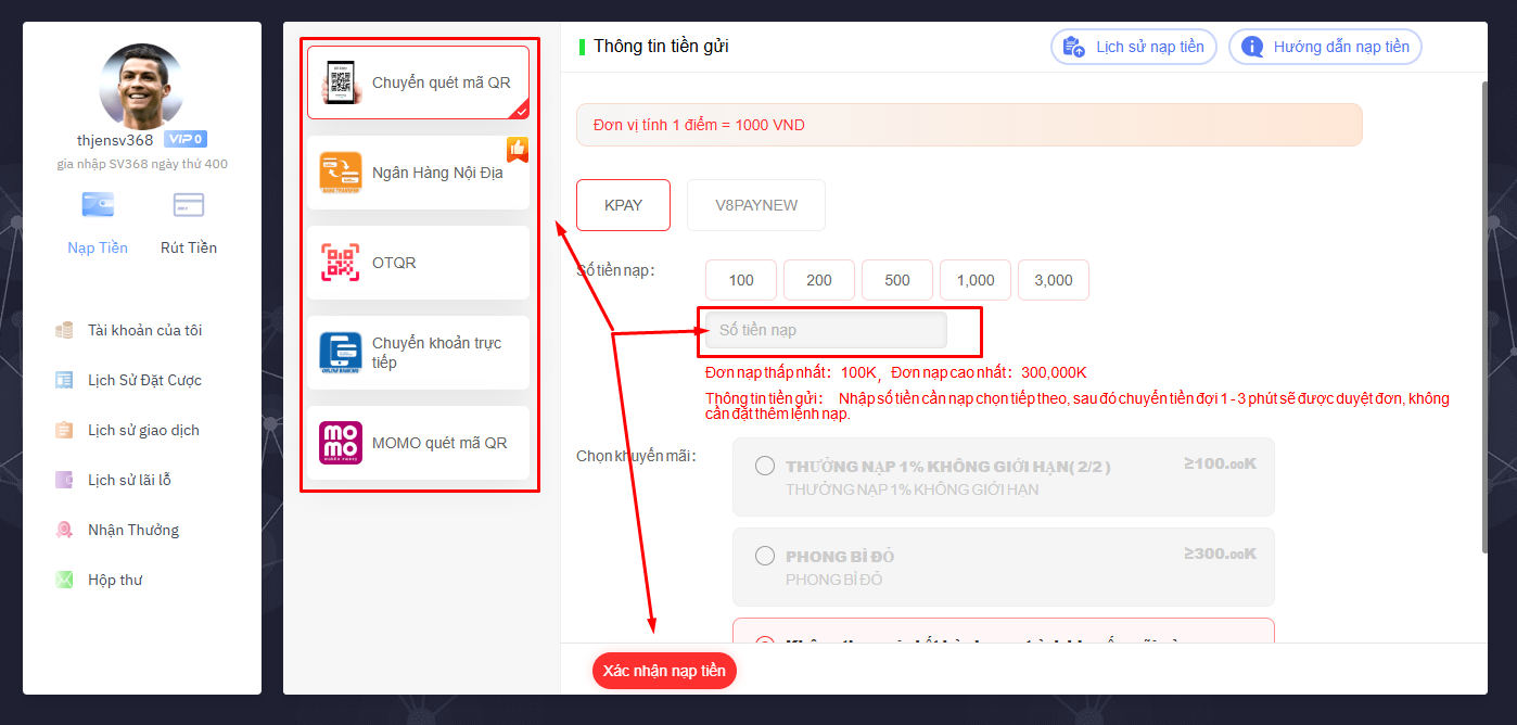 Hướng Dẫn Đăng Ký - Trải Nghiệm Game Online Tại Gaphi368 Hướng dẫn nạp tiền tại Gaphi368